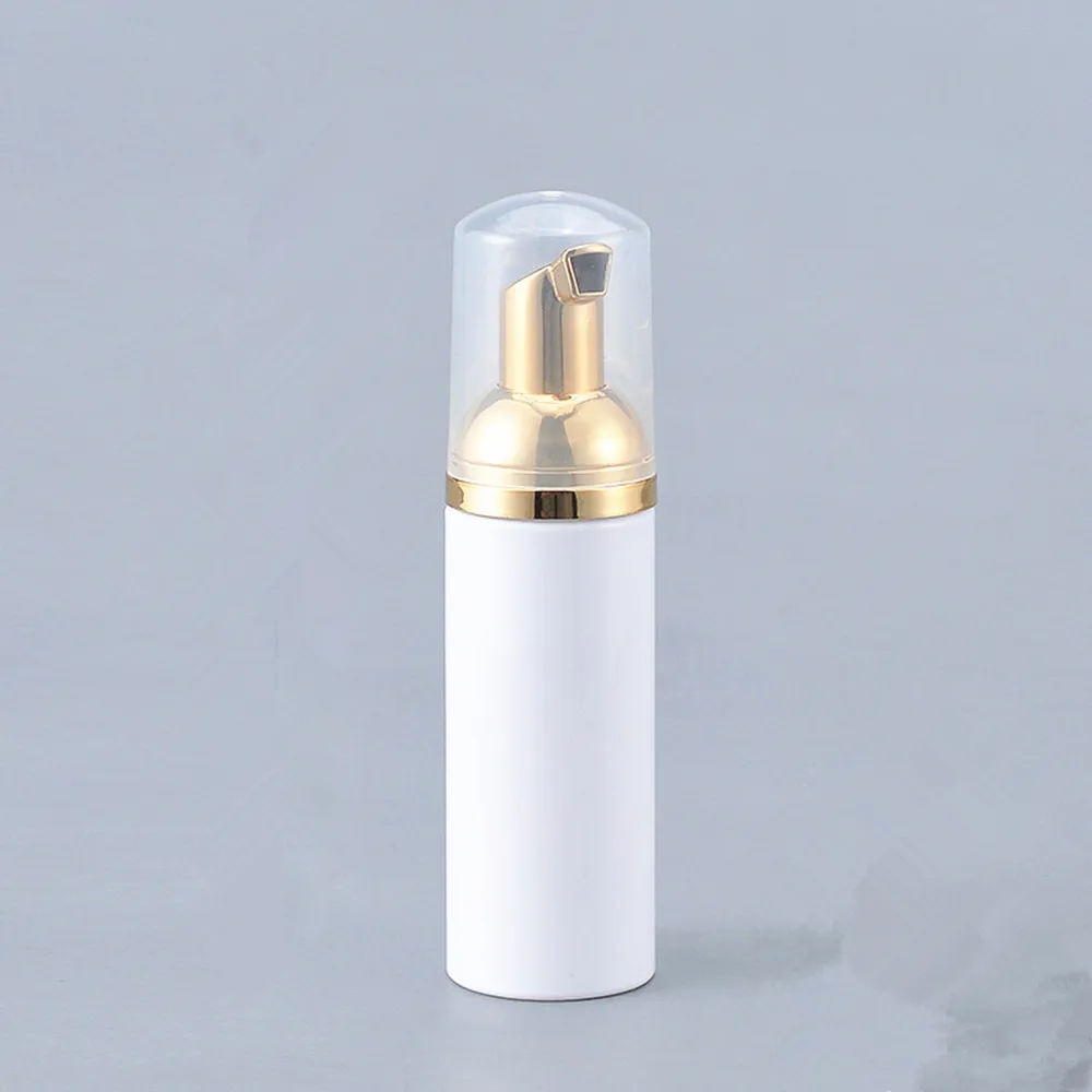 12X30 мл 50 мл 80 мл косметическое средство для очищения лица моющий крем Пластик PET белый жидкое мыло диспенсер для пены с золотой насос пенообразователя - Цвет: 50ML 35MM X 132MM