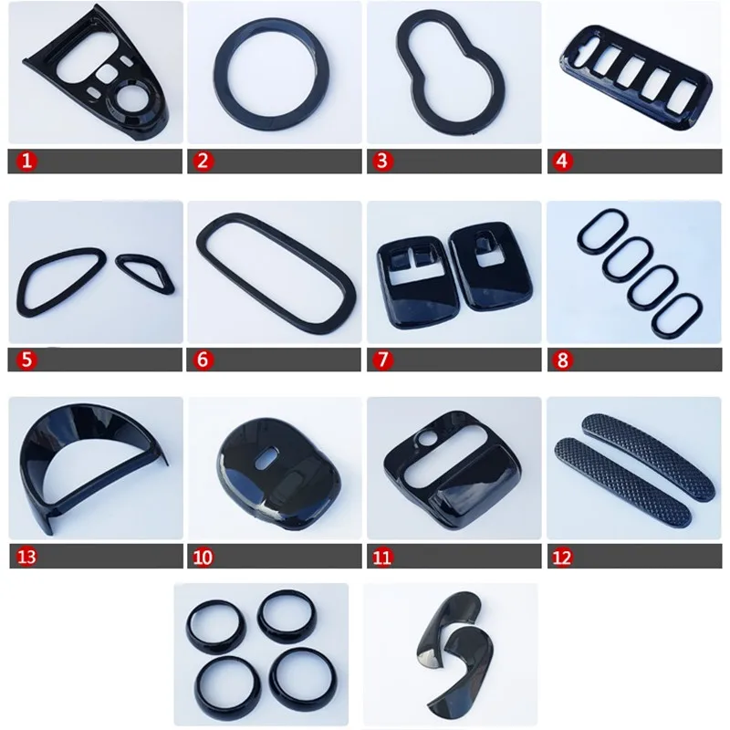 

Black Car Interior Styling Outlet Gear Panel Cover Window Control Door Handle Moulding Trim for Smart fortwo forfour 2015-2018