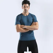 Быстросохнущие Компрессионные Мужские футболки с коротким рукавом, футболка для бега, фитнес-плотно Теннисный футбол, Джерси, спортивная одежда Demix