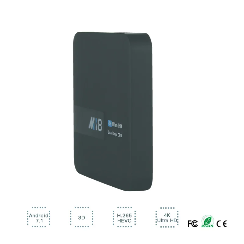 M18 Android 7,1 4 K HD; Smart TV Box S905W 64 бит четырехъядерный 1G/2G ram 8G/6G rom беспроводной wfii ключ медиаплеер 2,4G телеприставка