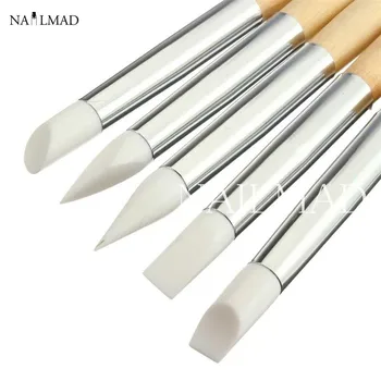 

5Pcs Silicone Carving Pen Nail Art Silicone Engraving Pen Nail Art Brush Nail Tools