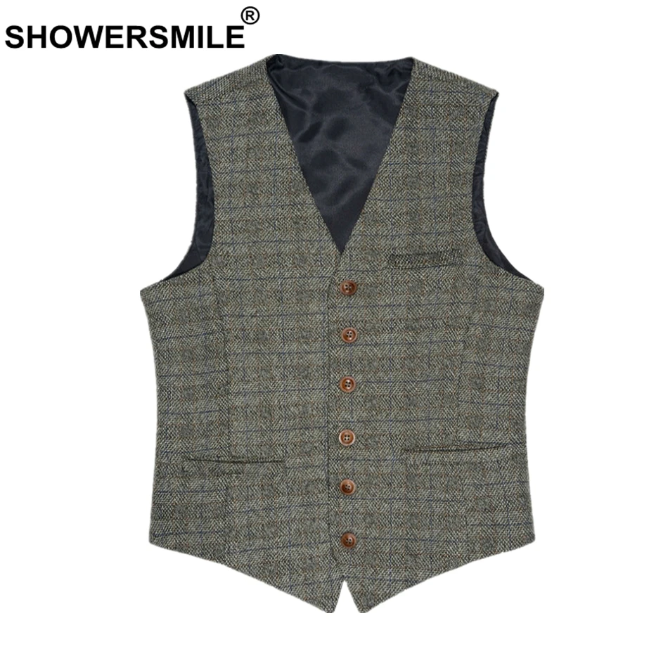 Buy SHOWERSMILE Male Suit Vest British Waistcoat