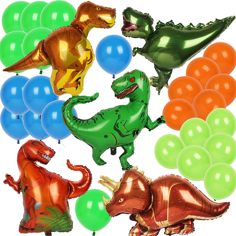 29 шт. детский душ Triceratops T-rex Raptor Allosaurus воздушный шар с динозавром украшения день рождения мальчик/Дети День рождения украшения для вечеринок