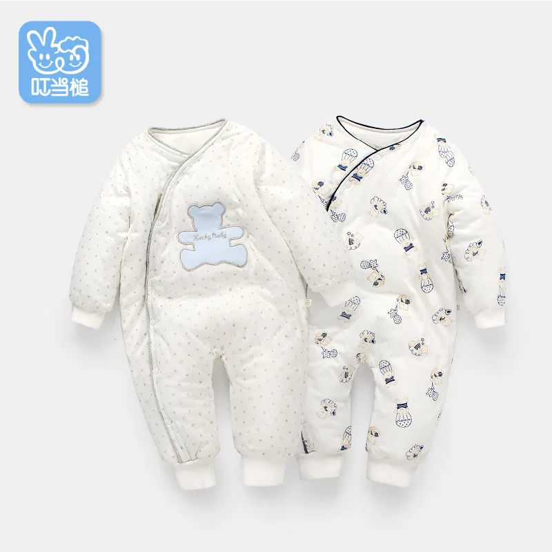 Dinstry winter jumpsuit newborn baby pattern clothes thickening warm cotton romper dinstry 2018 spring and autumn newborn baby cotton long sleeve romper lion pattern