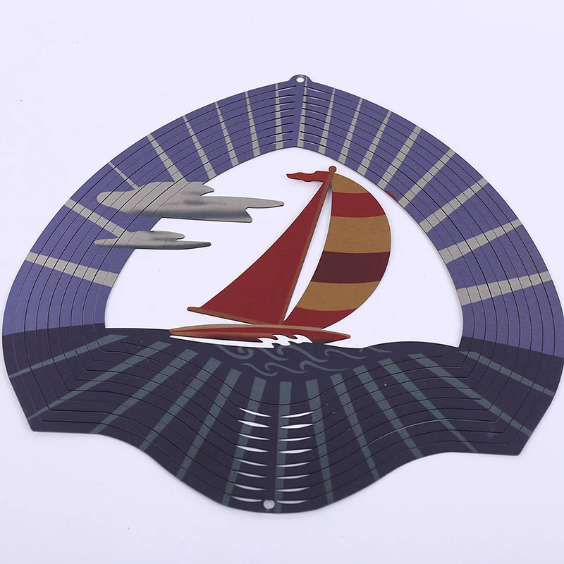 12 Inch Colorful Sailing Boat Wind Spinners With High Quality Wind