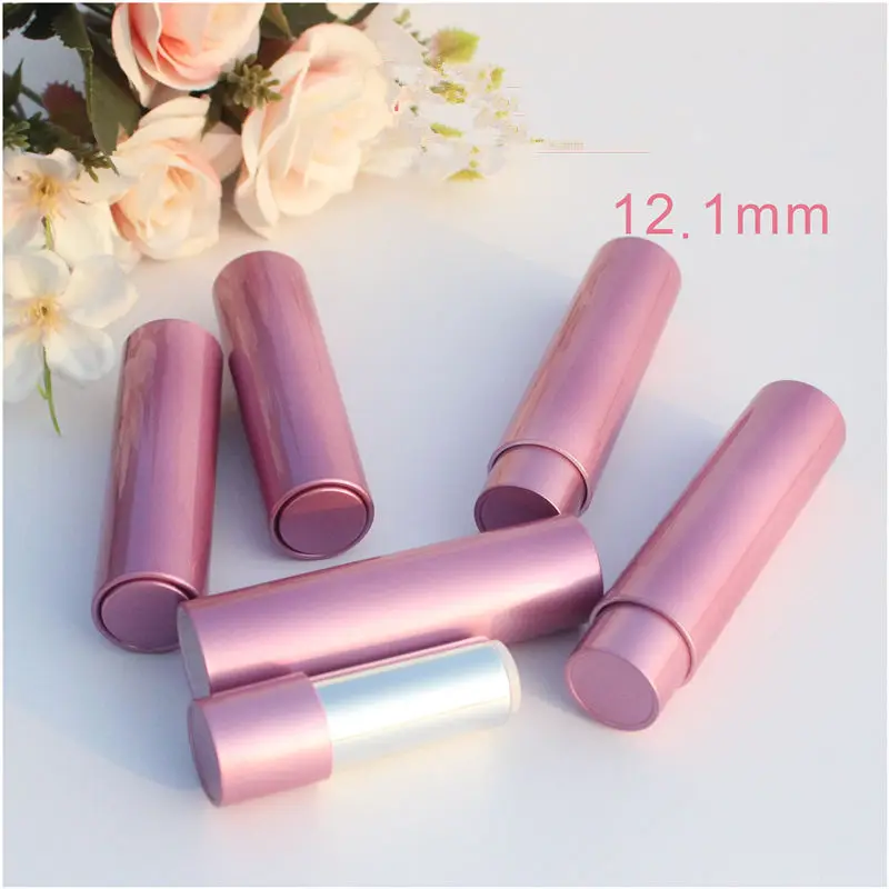 

12.1mm pink Round Empty Lipstick Tubes Refillable DIY Lip Gloss Lip Balm Containers Cosmetic Tool F142
