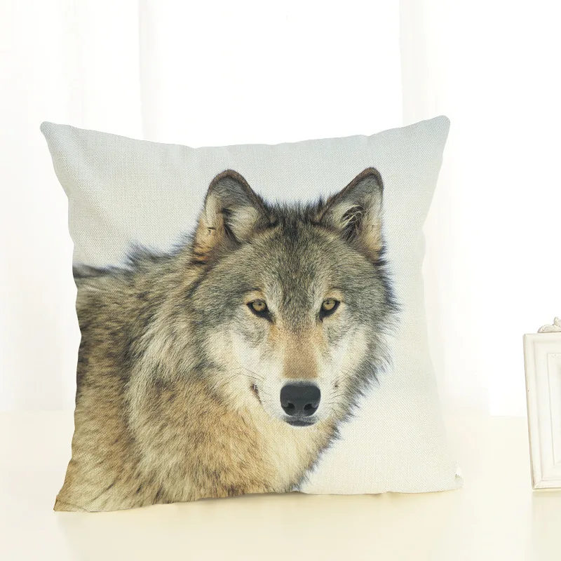 3D чехлы для подушек Wolfs наволочки дикие полярный медведь сиденье диван наволочка полотно хлопчатобумажное Досуг Декоративная Подушка Чехол