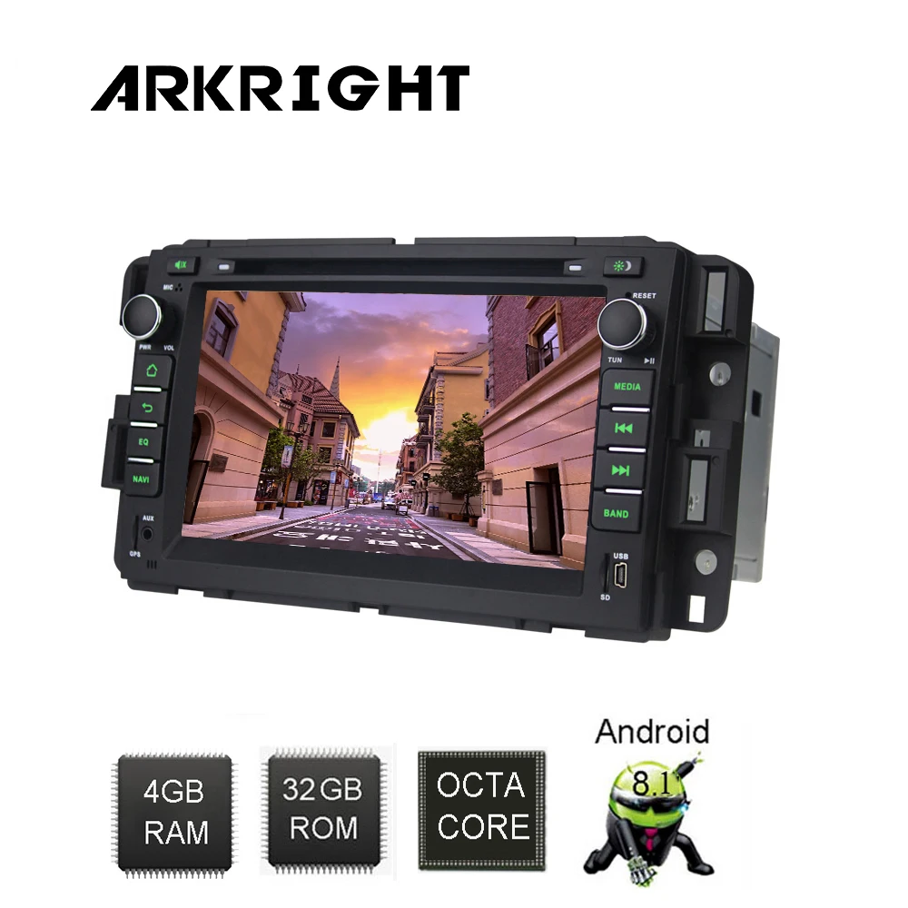 Perfect 7" 4+32GB Android 8.1 Car Radio With DVD slot for Chevrolet Traverse Tahoe Suburban GMC gps Android car multimedia player DSP 4