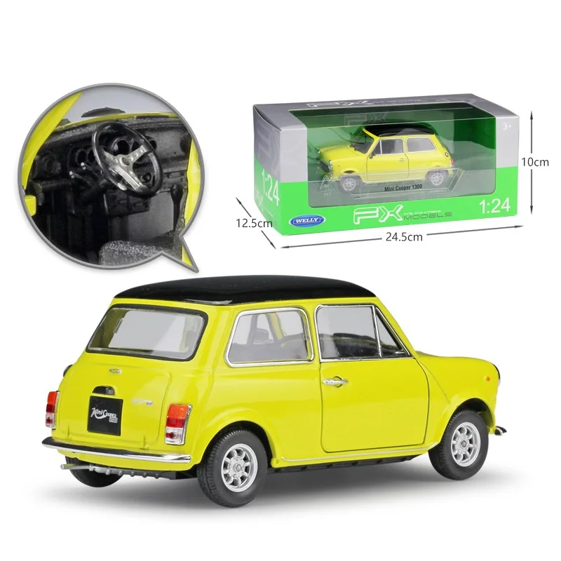 1:24 Welly Mini Cooper 1300 Красный/Желтый литье под давлением модель автомобиля