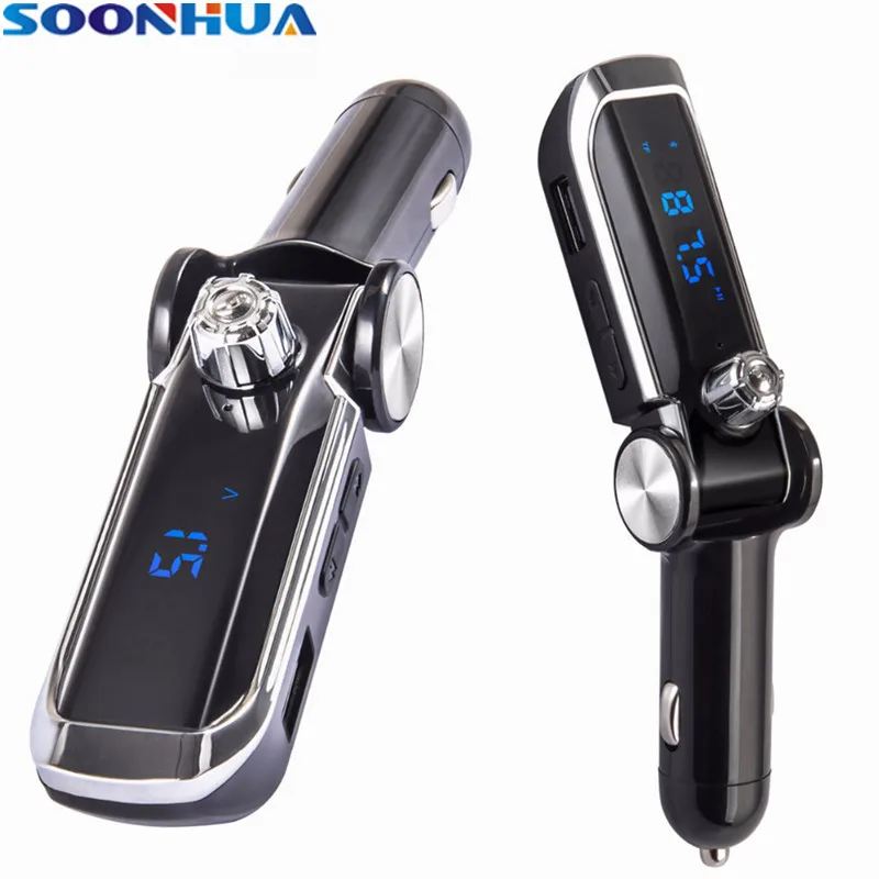 

SOONHUA 5V 2.1A Dual USB Wireless Bluetooth V3.0 Car Charger FM Transmitter Support Handsfree MP3 Player Music TF Card U Disk