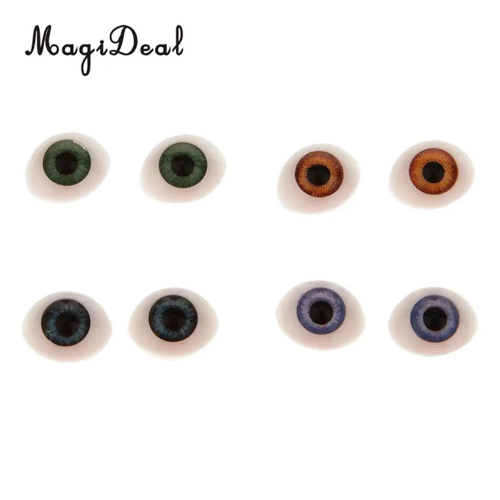 8Pcs Plastic Oval Fake Dolls Eyes Eyeballs for Children Kids DIY Mask Doll Bear Craft Toy Making 5mm Iris Accessory