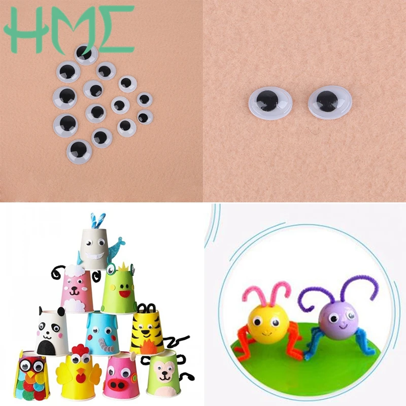 50-500pcs Self-adhesive 4-24mm Animal Moving Eyes For Toys Dolls Googly Wiggly Eyes DIY Craft Supplies Scrapbook Accessories