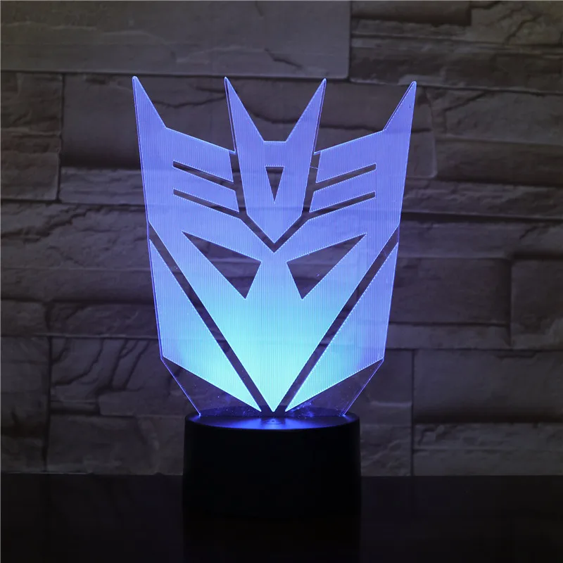

Decepticon Desk lamp bedside Cartoon Touch Sensor 7 Color Changing Child Decorative Lights Transformers LED Night Light Comics