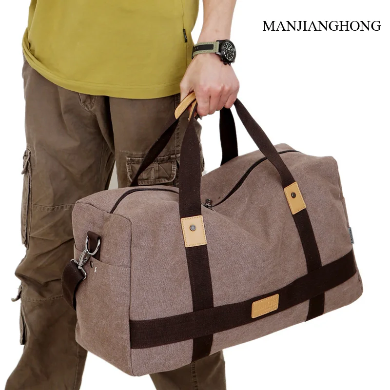 MANJIANGHONG мужская дорожная сумка женская сумка ручной багаж вещевой сумки Холст Повседневная Большая емкость дорожная сумка