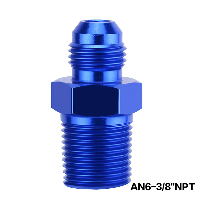 SPEEDWOW синий Алюминий сплав мужской AN6 до 1/" 3/8" 1/" NPT резьба прямые переходная труба мазут фитинг для шланга части автомобиля - Цвет: Темно-серый