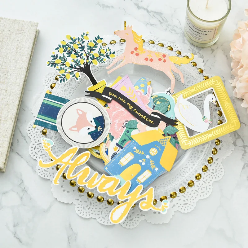 

KLJUYP 30pcs Sunshine Cardstock Die Cuts for Scrapbooking Happy Planner/Card Making/Journaling Project