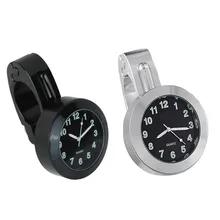 1 UNID 2.3 cm/0.91 ”Impermeable Universal Chrome Motocicleta Del Montaje Del Manillar de Reloj Reloj negro/plata