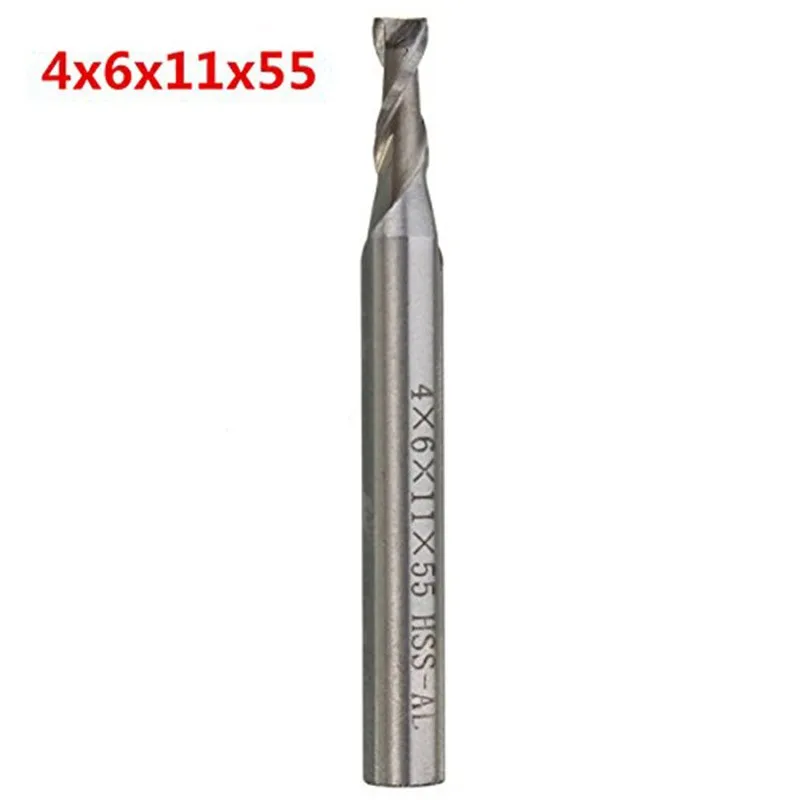 1 шт. 4*6 мм HSS CNC прямой хвостовик 4 фрезы с головкой резак металлические сверла режущий инструмент SA831 P0.11