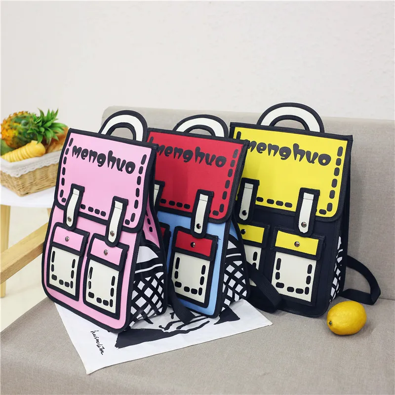 Menghuo 3D Anime Bag Cartoon Women Backpack School Bag 3D Style Canvas 2D Travel Drawing Book Mochila for Teenagers Girl Mochila (8)