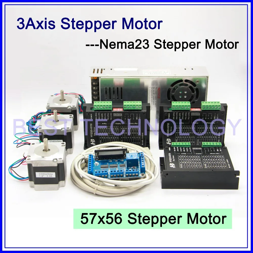3Axis CNC stepper motor kit 3PCS Nema23 57x56mm + H5742 stepping Motor ...