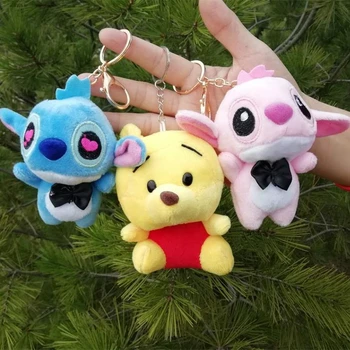 

Hot sale Cartoon stitch plush keychain toys stuff animals small pendant DIY creative gifts Valentine's day birthday gifts