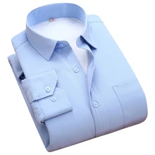 Стиль размера Плюс XXXL 4XL 5XL 6XL утолщенные теплые зимние мужские рубашки с длинным рукавом одноцветные синие деловые мужские рубашки