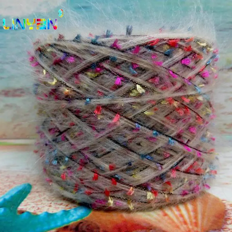 

250g/lot hand knitting Crochet knitting yarn for knitting wholesale Sequins yarn weave knitting Winter Warm Laine Tricoter t6
