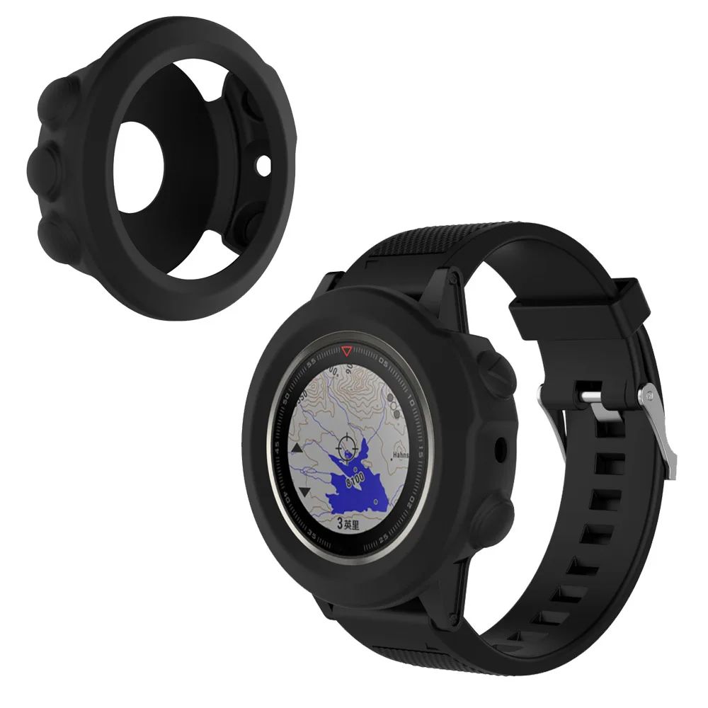 

Tschick Case for Garmin Fenix 5/5 Plus Watch, Soft Silicone Full Body Protective Cover Shock-proof Case Protector Accessories