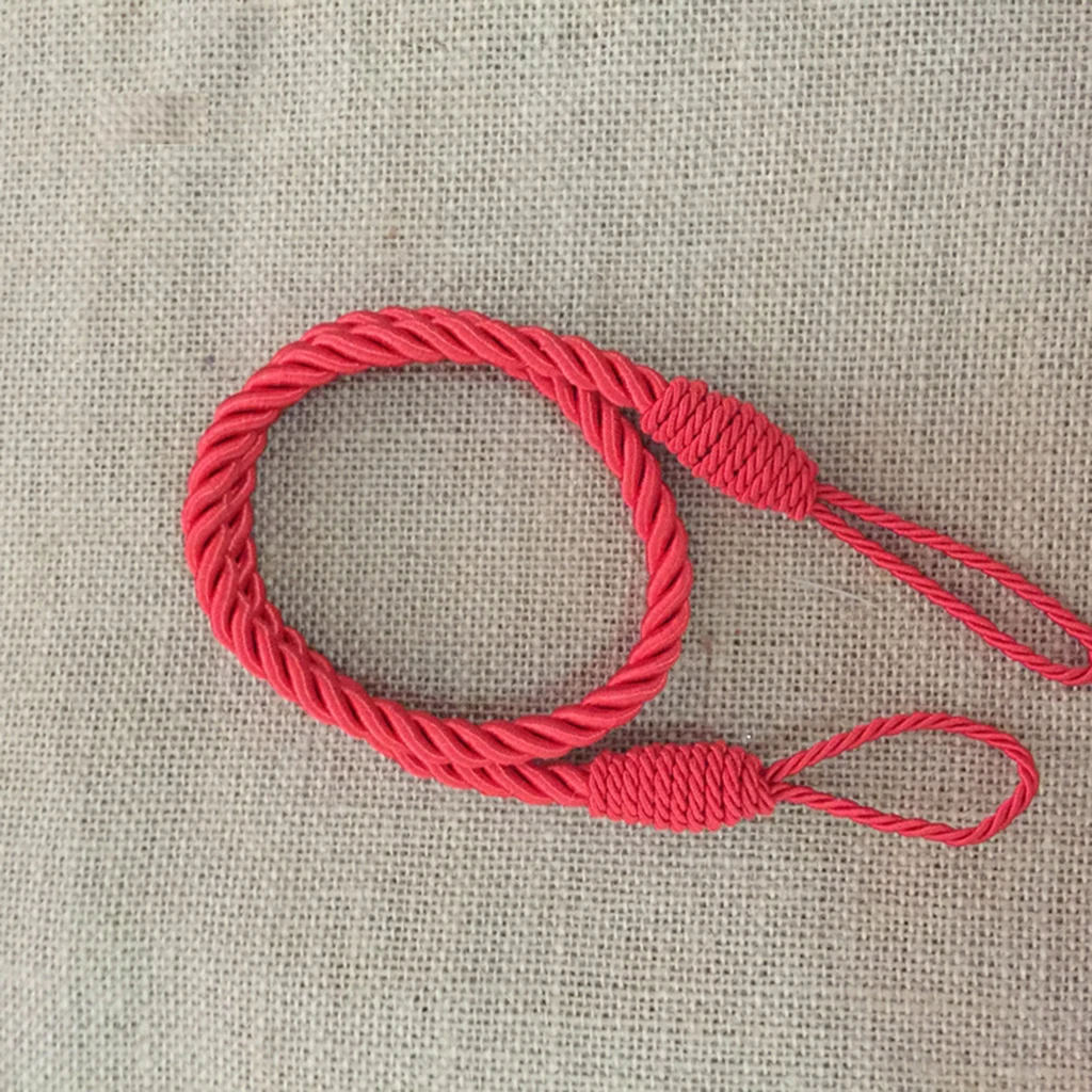 4 PCS Hot Europe Style Rope  Curtain Tieback Tassel Rope Thick Twisted Living Room Bedroom Decoration Red