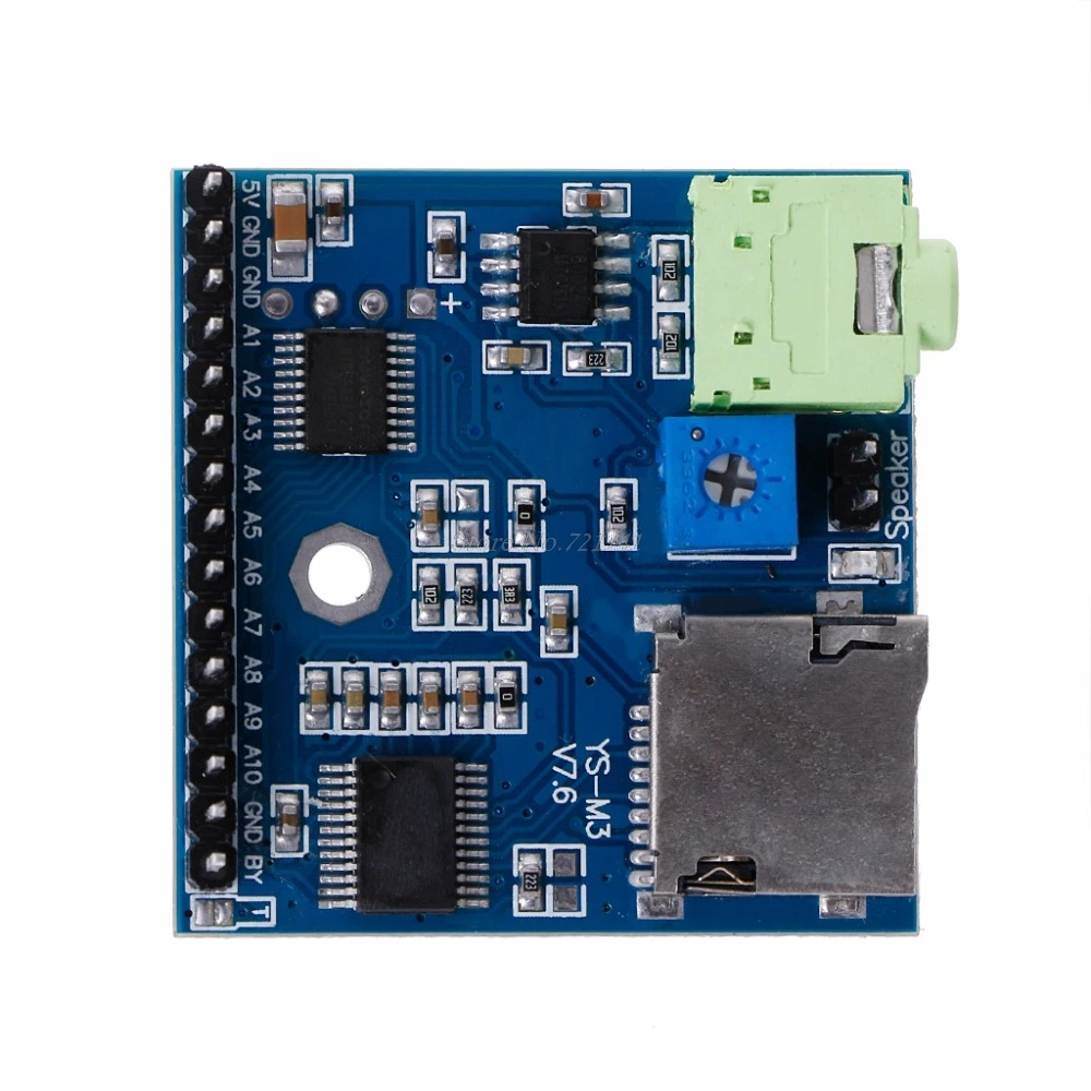 

MP3 Voice Module SD/TF Voices Broadcast Trigger Player + Speaker F MCU SCM UI