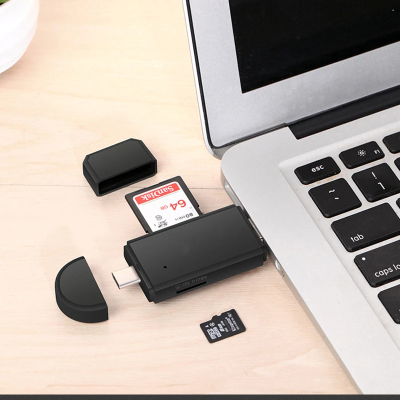 Vmonv 3 In 1 micro USB & Type-C OTG Memory Card Reader High-speed USB2.0 OTG TF/SD for Android Computer PC Extension Headers
