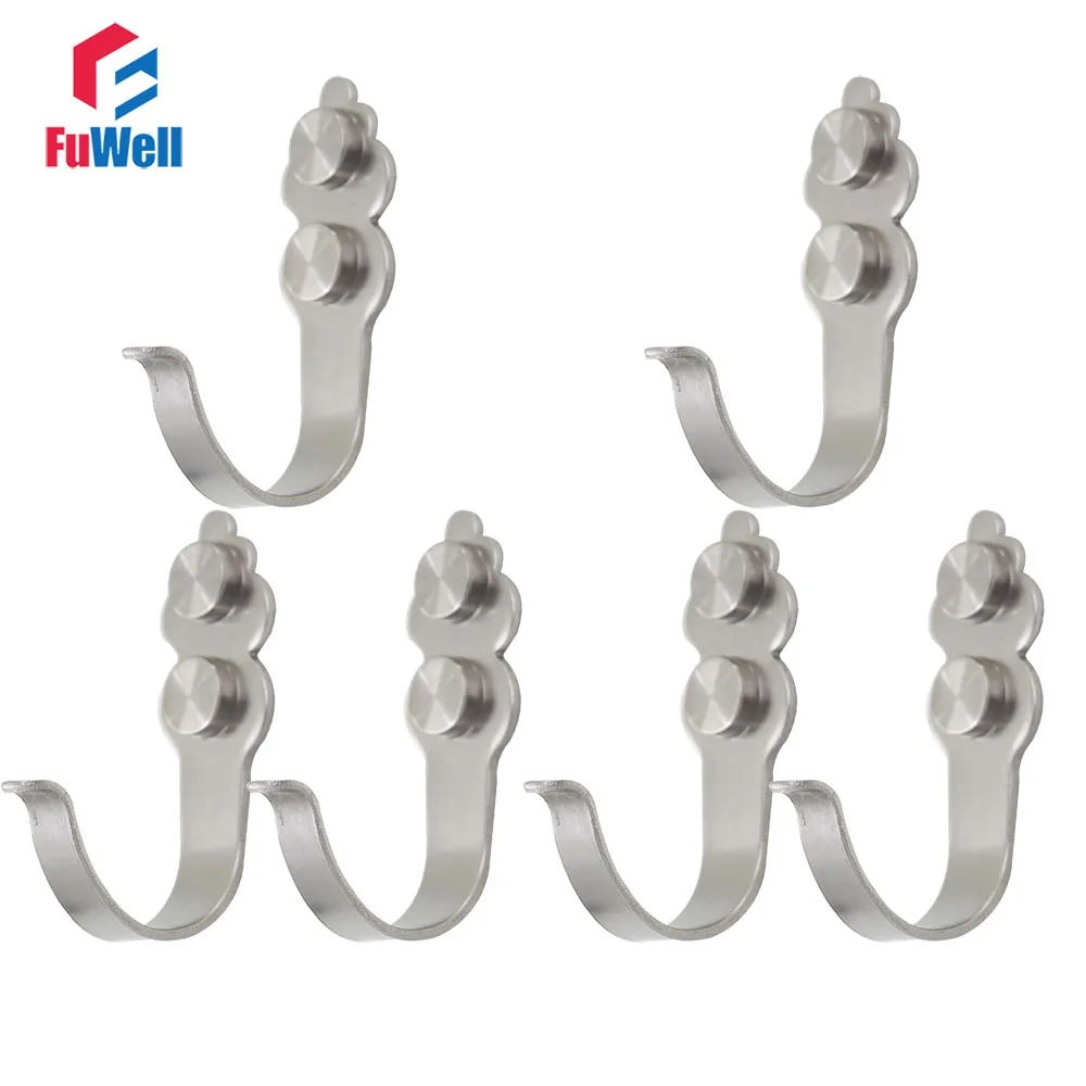 6pcs Stainless Steel Hooks Hanger Heavy Duty Wall Mount Coat Hooks for