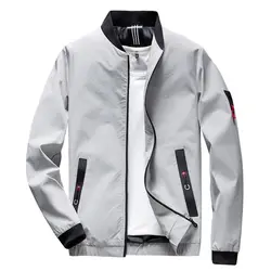 Весна Осень 2019 модное повседневное обтягивающее пальто-бомбер мужская модная куртка мужская бейсбольная куртка из полиэстера куртка в