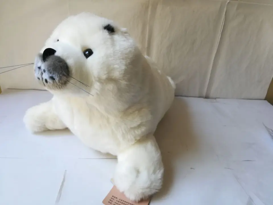 

large 42cm cute cartoon seal plush toy white seal soft doll throw pillow toy ,birthday gift b2043