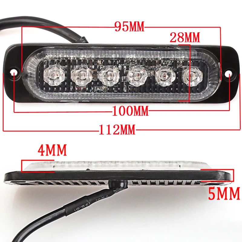 4x6 дюймов 12 светодиодный супер яркий 12 V-24 V светодиодный стробоскоп аварийный Предупреждение светильник полиция мигающий светильник бар решетка грузовика Маяк светодиодный Габаритные огни