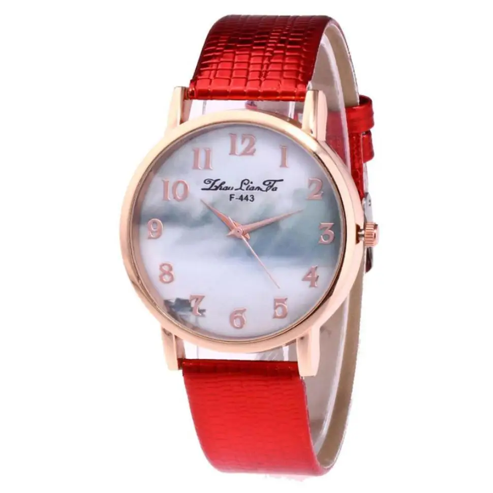 Fashionable Belt Ladies Watch Gift Glass dial Crystal steel belt alloy