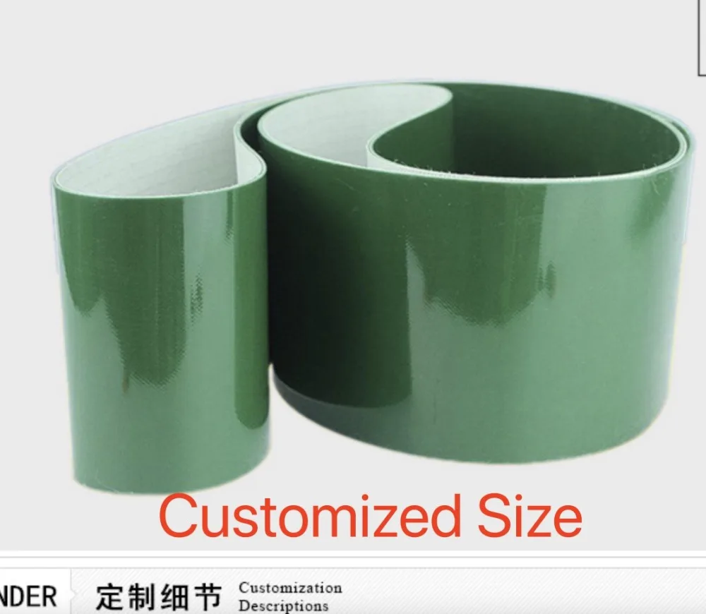 

(Customized Size Please Contact) 500x100x3mm PVC Green Transmission Conveyor Belt Industrial Belt