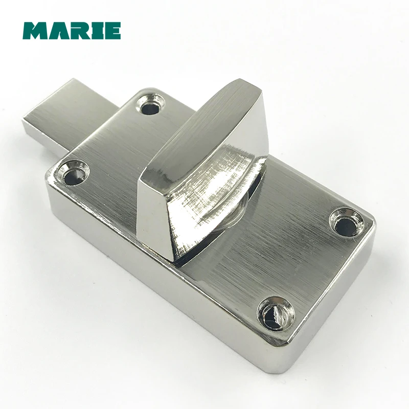 Home Door Window Security Bolt Lock Button Open Type Chrome Plated Zinc Alloy