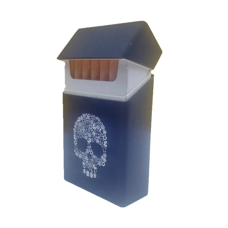

Men Black Cigarette Case Cover Smoking Women Soft Rubber Pink Cigarette Box Girls Flip Cigarettes Pack Cases
