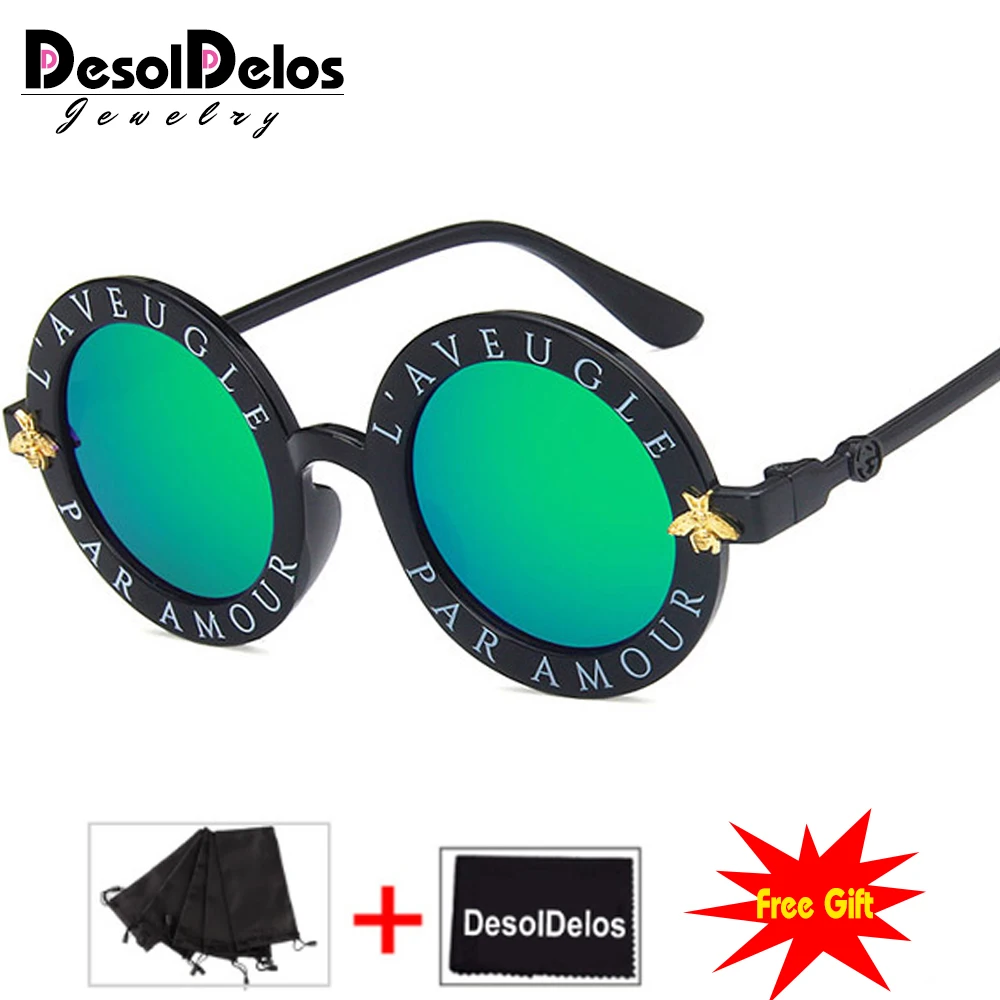 green lens Стимпанк принцесса детские солнцезащитные очки мальчики девочки класса люкс Винтаж детские солнцезащитные очки Oculos Feminino аксессуары - Цвет линз: green lens