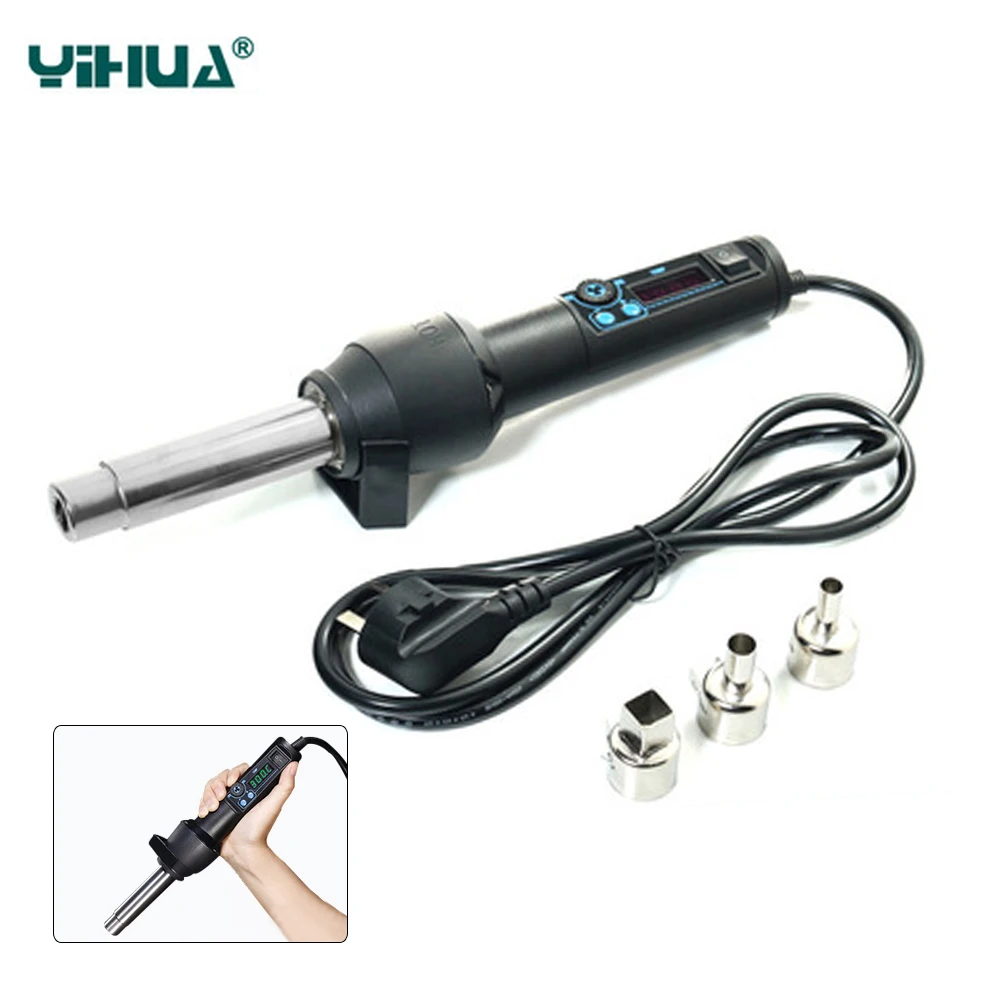 

YIHUA 8858I Hot Air Gun LCD Adjustable Electronic Heat Desoldering Soldering Station 220V 110V EU US 650W IC SMD BGA Rework