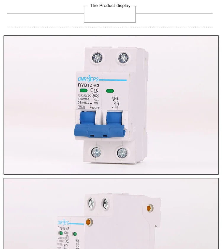 Вольт соединение сетки специального назначения прямого RYB1Z-2P10A свет вольт мини-автомат защити цепи DC250V disjuntor dc
