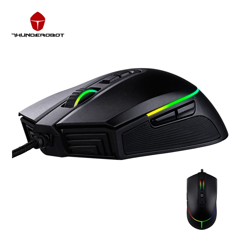 Thunderobot M303 Hunter Мышь игровой 7 Пуговицы USB проводной Мыши компьютерные светодиодный