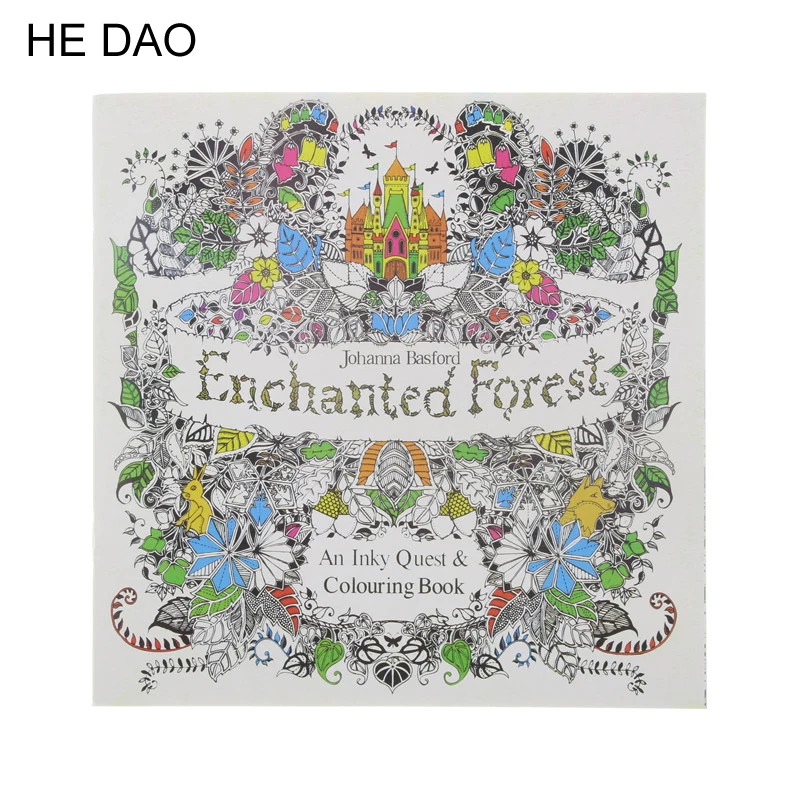 

24 Pages Enchanted Forest English Edition Coloring Book For Children Adult Relieve Stress Kill Time Painting Drawing Book