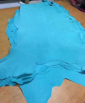 

light blue Genuine pig split suede leather material whole piece