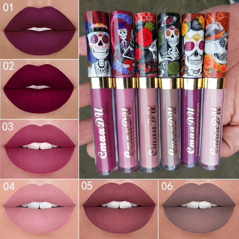 

Cmaadu 1 PC Matte Liquid Lipstick Waterproof Long Lasting Sexy Glitter Style Lip Gloss Makeup Beauty Red Lip Tint Cosmetic TSLM2