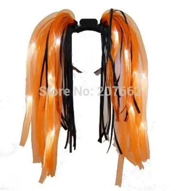 Новинка; ; 5 шт/лот; мигающие безумные волосы; лапша; праздничные повязки на голову головной убор на Хэллоуин; вечерние принадлежности - Цвет: orange