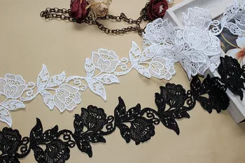 

Floral soluble embroidery lace trim for clothing dress making decoration Venice lace trim garment crafts sewing accessories