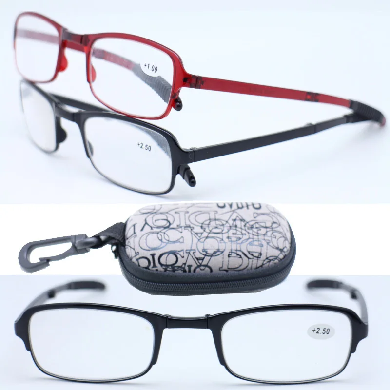 Розничной продажи, прочие легкий вес полный обод TR90 удобный складной унисекс очки для чтения с мини-чехол на молнии для старых для мужчин для женщин