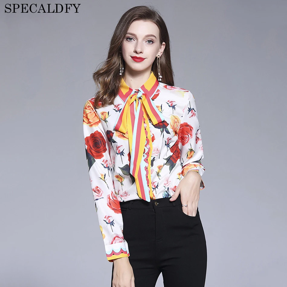 2018 Runway Designer Tops High Quality Women Fashion Floral Printed ...